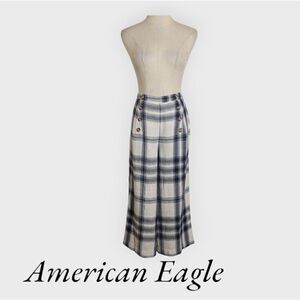 American Eagle Blue Paid Sailor Type Wide Leg Crop Pants